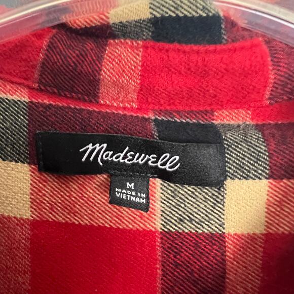 Madewell Women's Plaid Flannel Button Down Flannel Shirt Size M - Picture 2 of 13